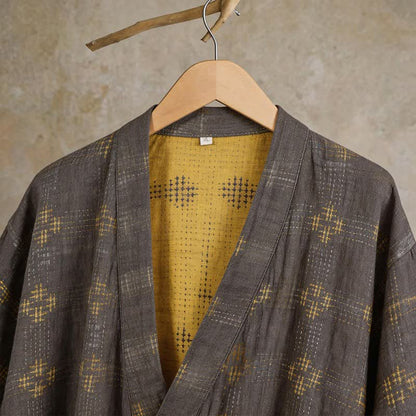 Ownkoti Unisex Geometric Cotton Yukata Robe - image 4