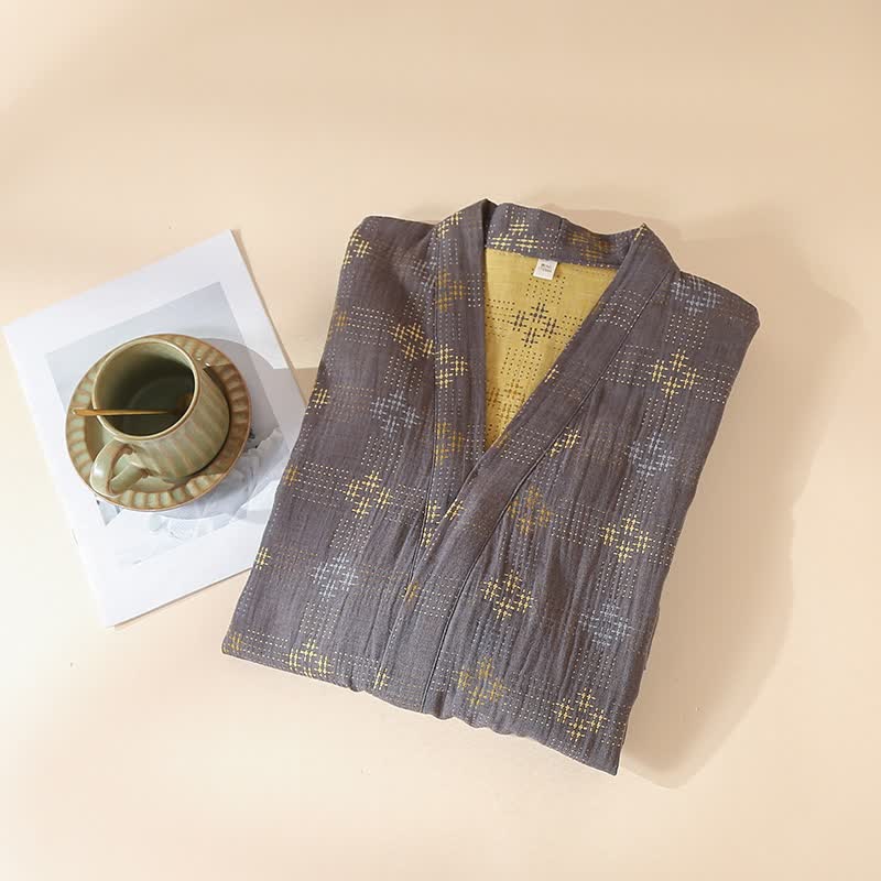 Ownkoti Unisex Geometric Cotton Yukata Robe - image 1