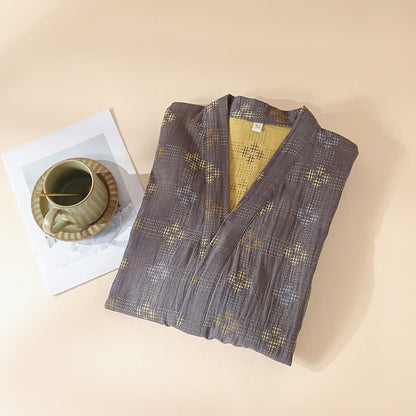 Ownkoti Unisex Geometric Cotton Yukata Robe - image 1