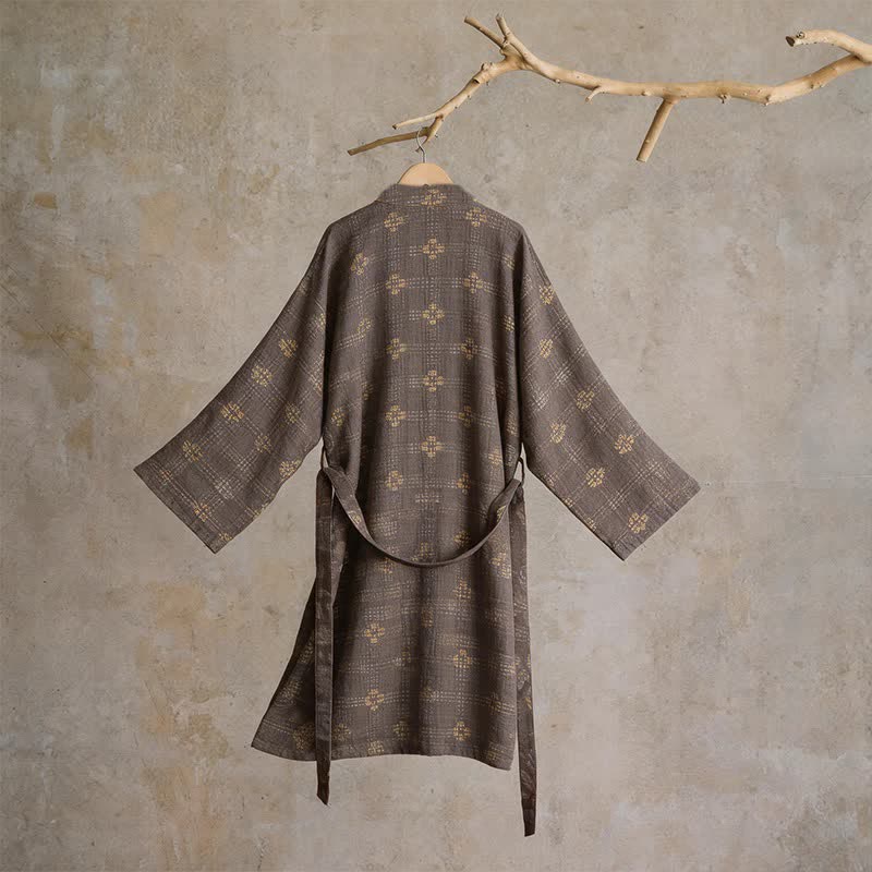 Ownkoti Unisex Geometric Cotton Yukata Robe - image 2