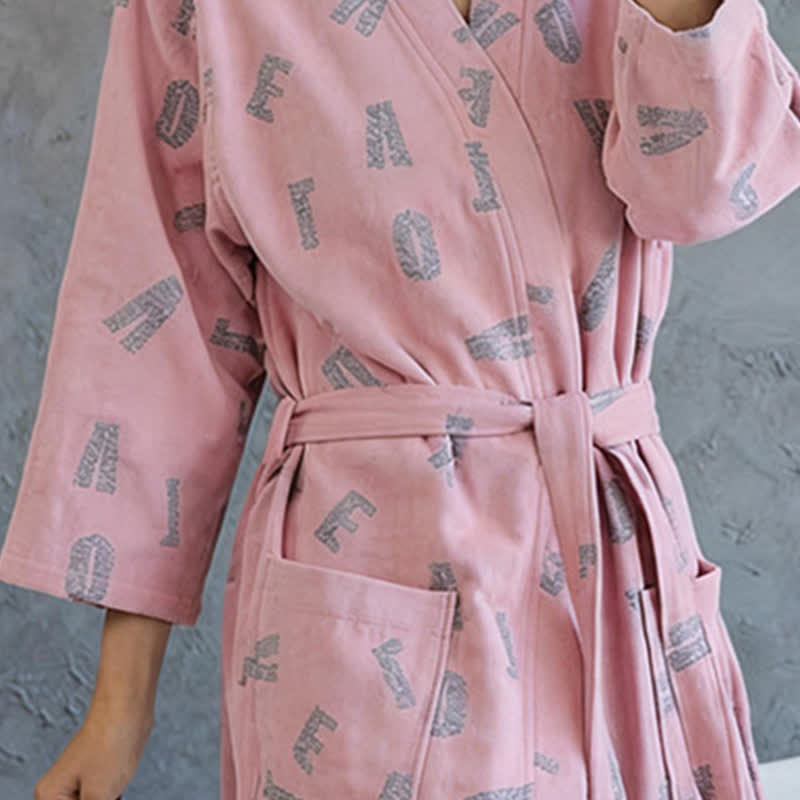 Ownkoti Love Print Cotton Gauze Kimono Robe - image 3