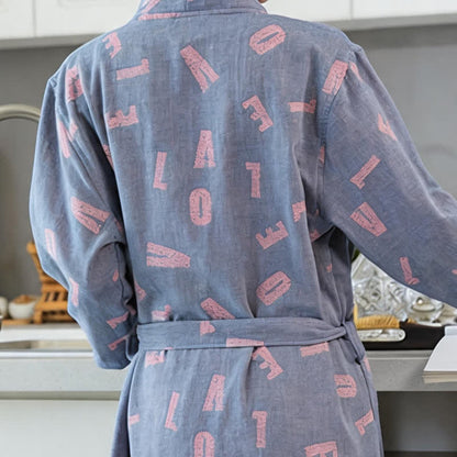 Ownkoti Love Print Cotton Gauze Kimono Robe - image 7