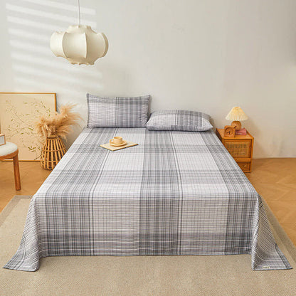 Ownkoti Elegant Gray Plaid Pure Cotton Bedspread - Gray - 2PCS Pillowcases - 19" x 29" - image 1