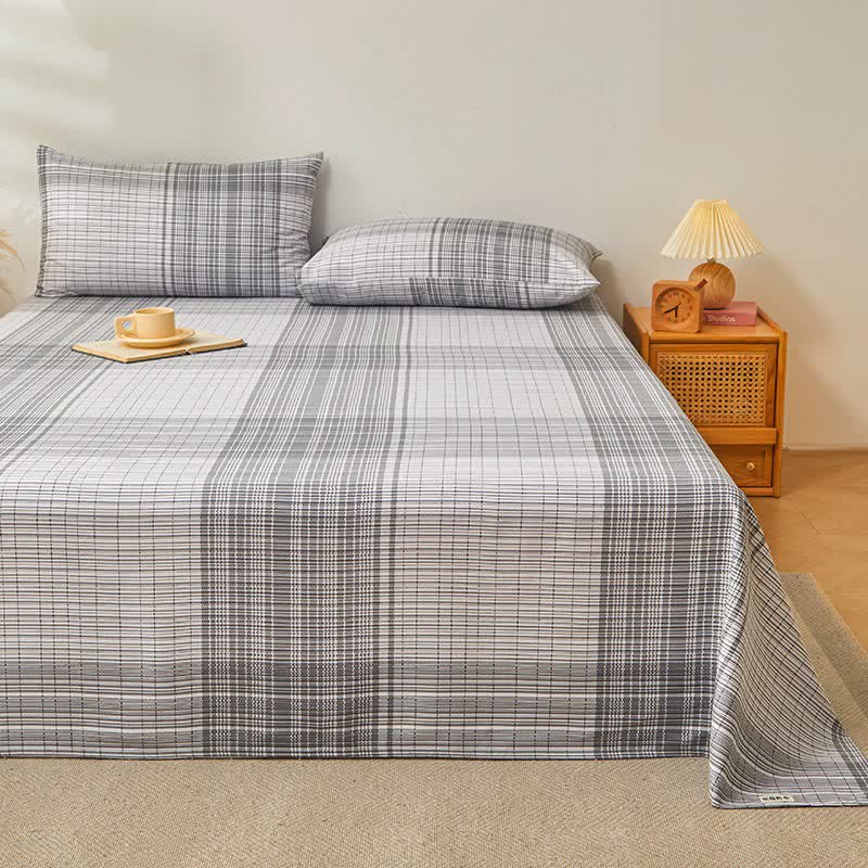 Ownkoti Elegant Gray Plaid Pure Cotton Bedspread - image 2
