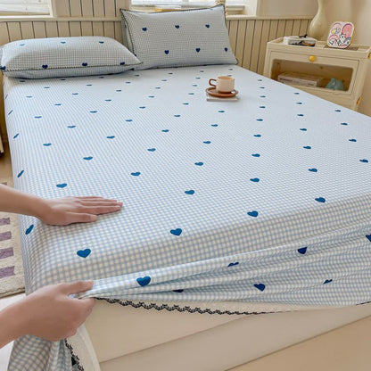 Ownkoti Heart Gingham Cotton Bedspread with Lace Trim - image 4