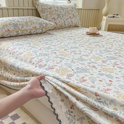 Ownkoti Botanical Leaf Cotton Bedspread with Scalloped Trim - image 3