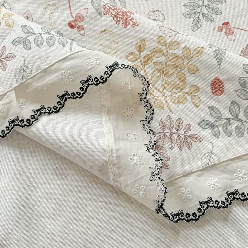 Ownkoti Botanical Leaf Cotton Bedspread with Scalloped Trim - image 8