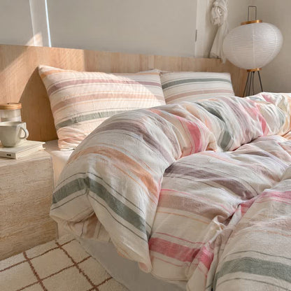 Ownkoti Nordic Soft Multicolor Stripe Cotton Bedding Set - image 3