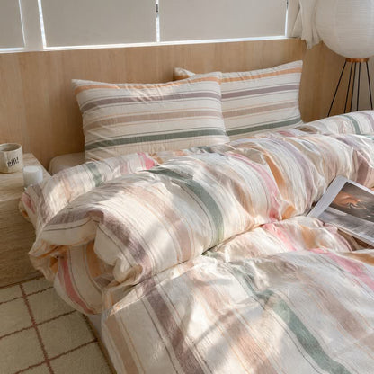 Ownkoti Nordic Soft Multicolor Stripe Cotton Bedding Set - image 4