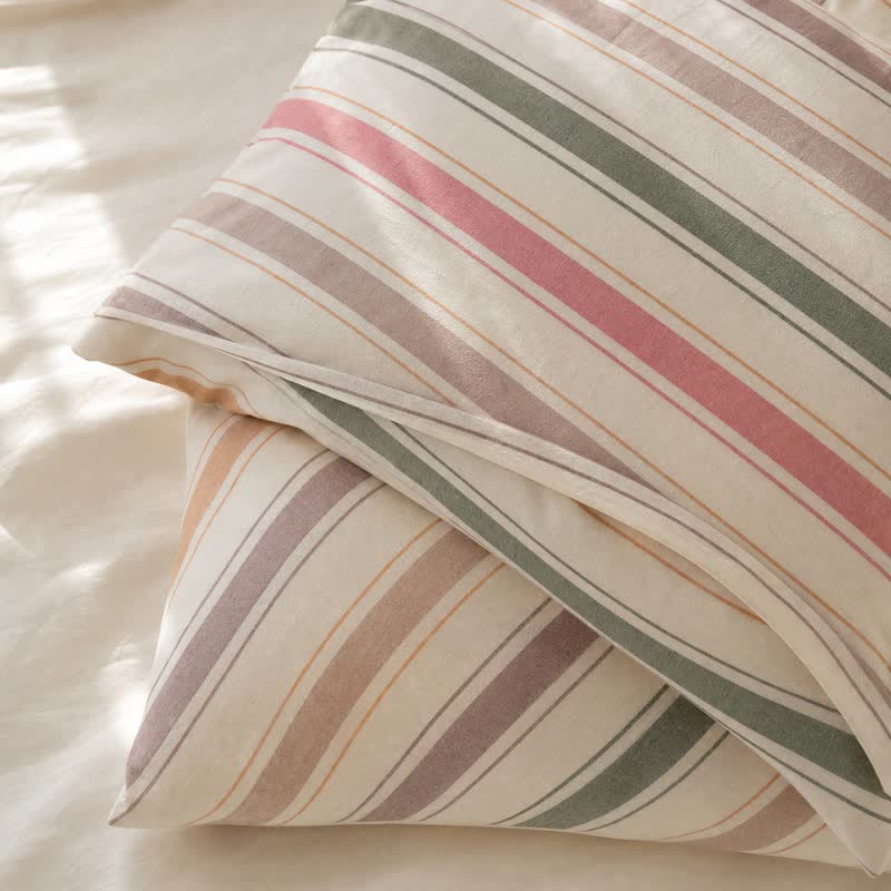 Ownkoti Nordic Soft Multicolor Stripe Cotton Bedding Set - image 6
