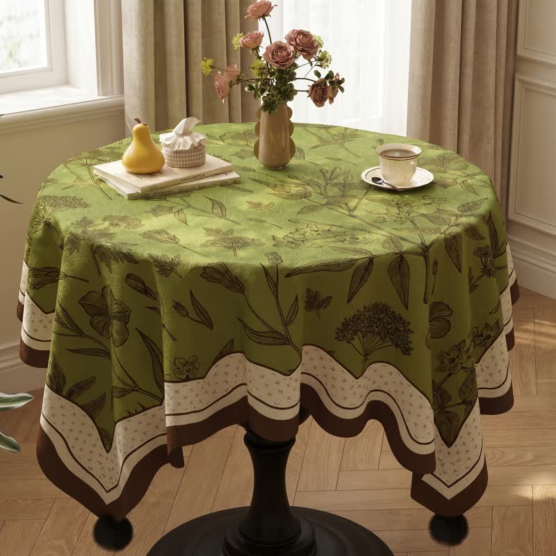 Ownkoti French Country Style Green Floral Tablecloth - image 2