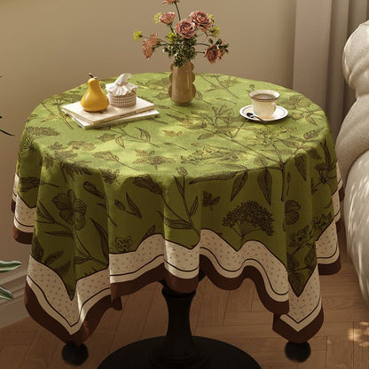 Ownkoti French Country Style Green Floral Tablecloth - Green - 55" x 87" - image 0