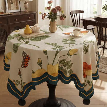 Ownkoti Botanical Butterfly Print Pom-Pom Tablecloth - image 3