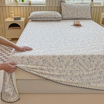 Ownkoti Vintage Floral Cotton Bedspread Set with Contrast Lace Trim - image 3