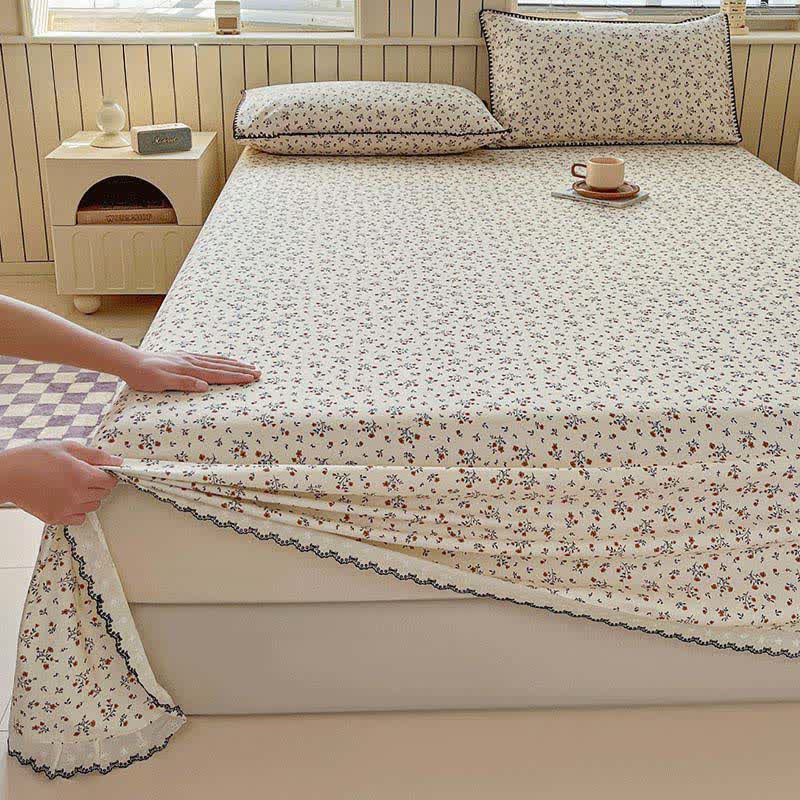 Ownkoti Vintage Floral Cotton Bedspread with Scalloped Trim - image 3