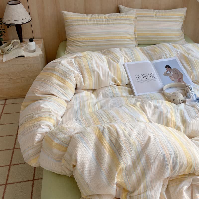 Ownkoti Nordic Multicolor Stripe Washed Cotton Bedding Set - image 3