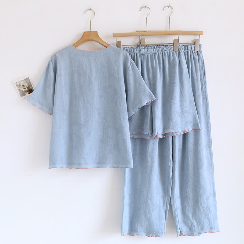 Ownkoti Sky Blue Cotton Pajama Set(PCS) - image 2
