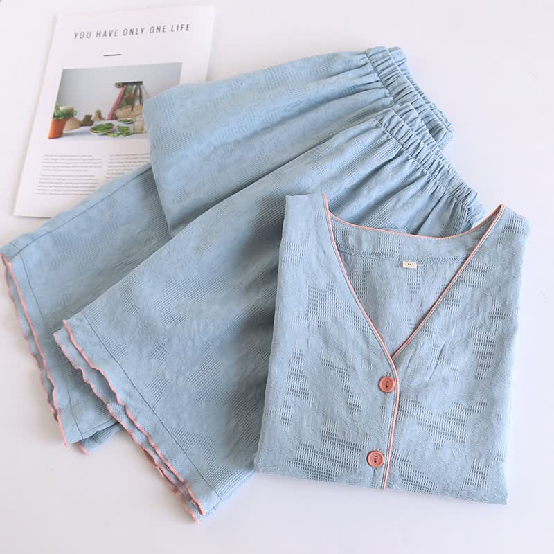 Ownkoti Sky Blue Cotton Pajama Set(PCS) - image 3