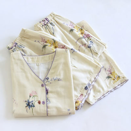 Ownkoti Iris Floral Cotton Women's Pajamas(3PCS) - image 1