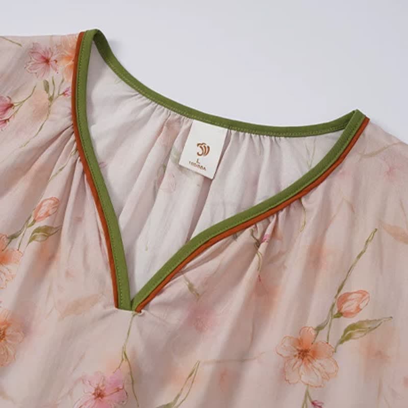 Ownkoti Floral Ruffle Sleeve Lounge Nightdress - image 5