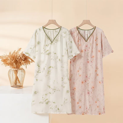 Ownkoti Floral Ruffle Sleeve Lounge Nightdress - image 0