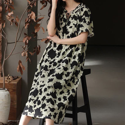 Ownkoti Cotton Front Tie Notch Neck Nightgown - image 2