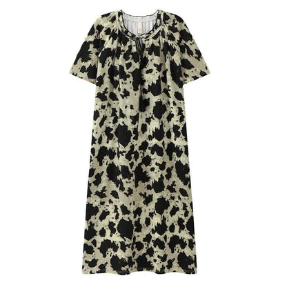 Ownkoti Cotton Front Tie Notch Neck Nightgown - image 6
