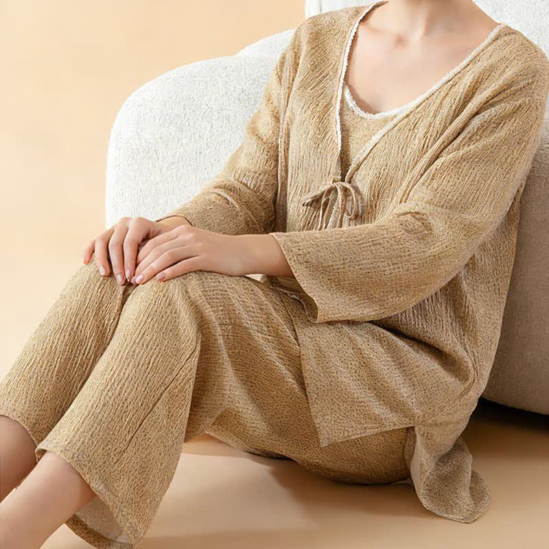 Ownkoti Cotton Printed Women's Pajama Set(3PCS) - image 3