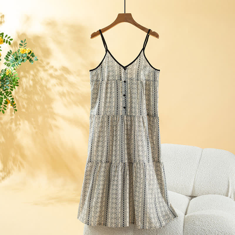 Ownkoti Boho Cotton Cami Women's Nightdress - Beige - XL - image 0