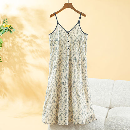 Ownkoti Floral Cotton Camisole Women's Nightgown - Beige - XL - image 0
