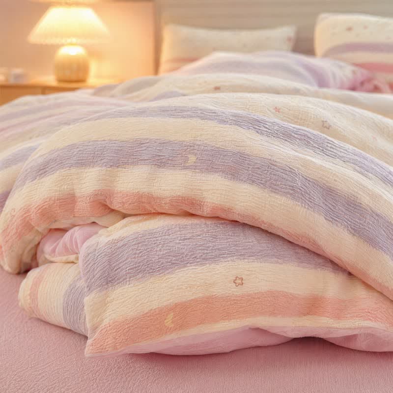 Ownkoti Pastel Stripe Starry Triple Gauze Bedding Set - image 4