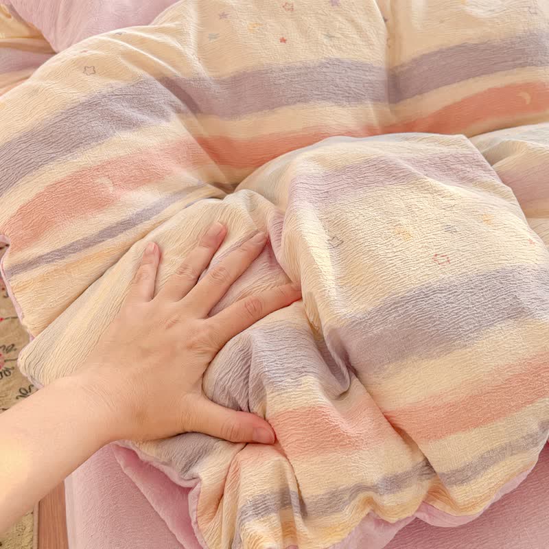 Ownkoti Pastel Stripe Starry Triple Gauze Bedding Set - image 3