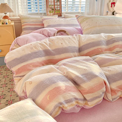 Ownkoti Pastel Stripe Starry Triple Gauze Bedding Set - image 2