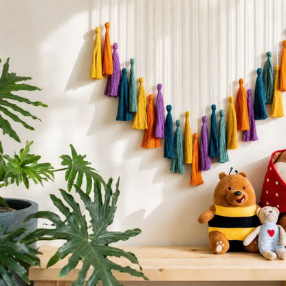 Ownkoti Handwoven Cotton Rainbow Tassel Garland Decor - image 4