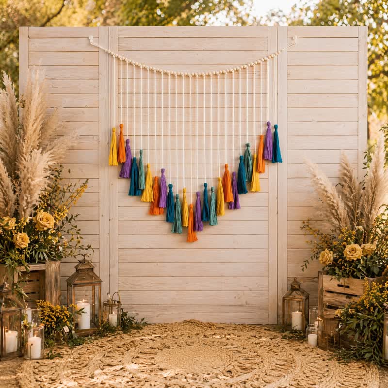 Ownkoti Handwoven Cotton Rainbow Tassel Garland Decor - image 2