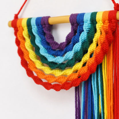 Ownkoti Handwoven Rainbow Cotton Rope Wall Hanging Decor - image 3