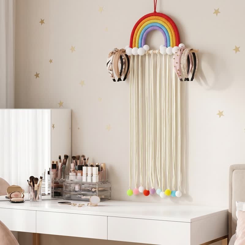 Ownkoti Handmade Nordic Rainbow Tassel Wall Hanging - White - 30'' × 12'' - image 4