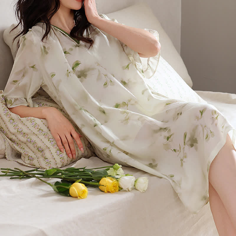 Ownkoti Floral Ruffle Sleeve Lounge Nightdress - image 13