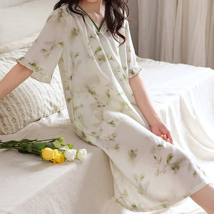 Ownkoti Floral Ruffle Sleeve Lounge Nightdress - image 11