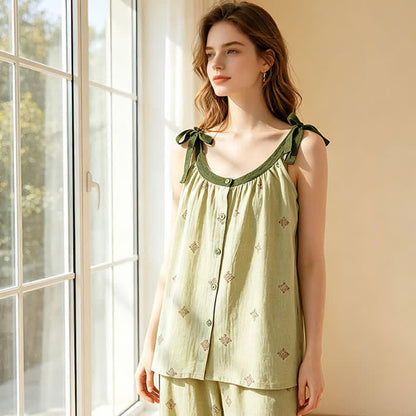 Ownkoti Cotton Gauze Bow Strap Pajama Set - image 10