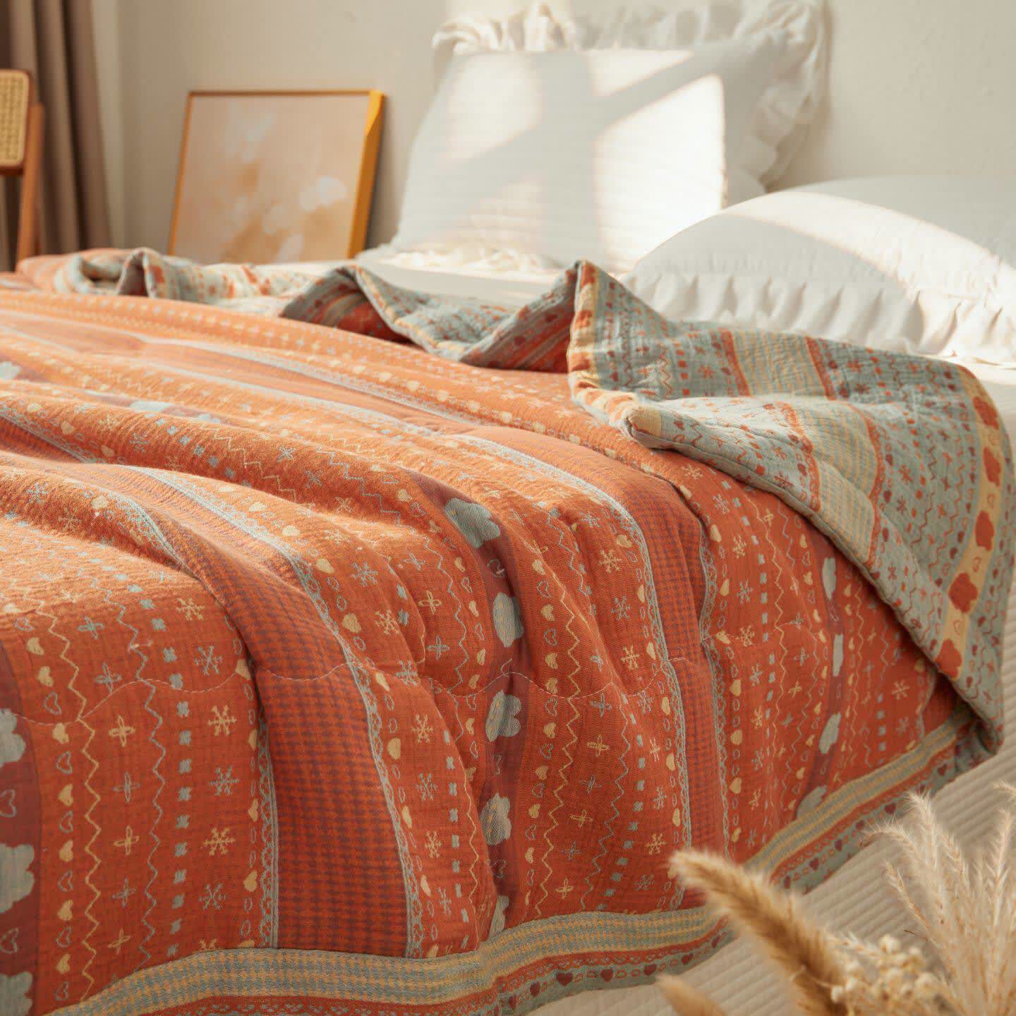 Ownkoti Vintage Boho Cotton Muslin Blanket Quilt - Queen - image 0
