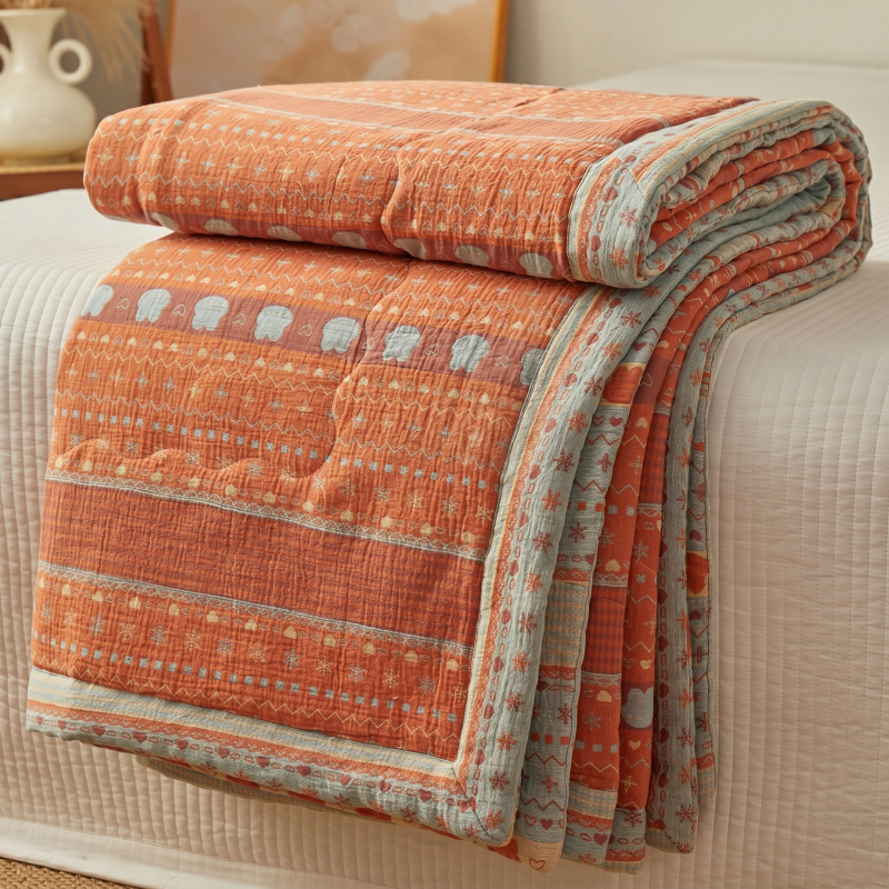 Ownkoti Vintage Boho Cotton Muslin Blanket Quilt - image 3