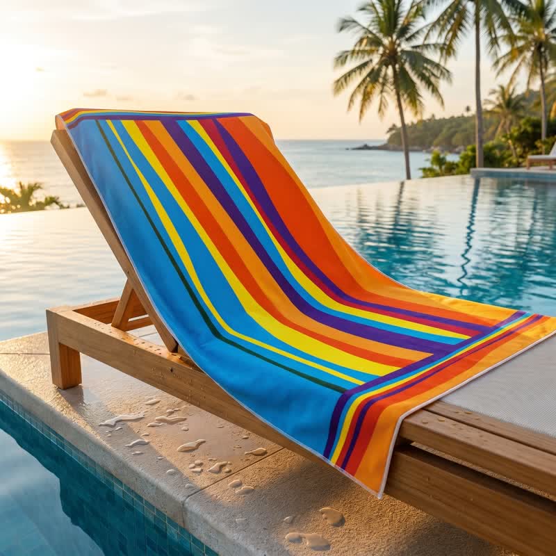 Ownkoti Rainbow Stripe Microfiber Beach Towel - image 0