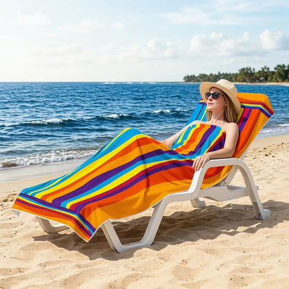 Ownkoti Rainbow Stripe Microfiber Beach Towel - image 2