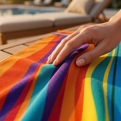 Ownkoti Rainbow Stripe Microfiber Beach Towel - image 5