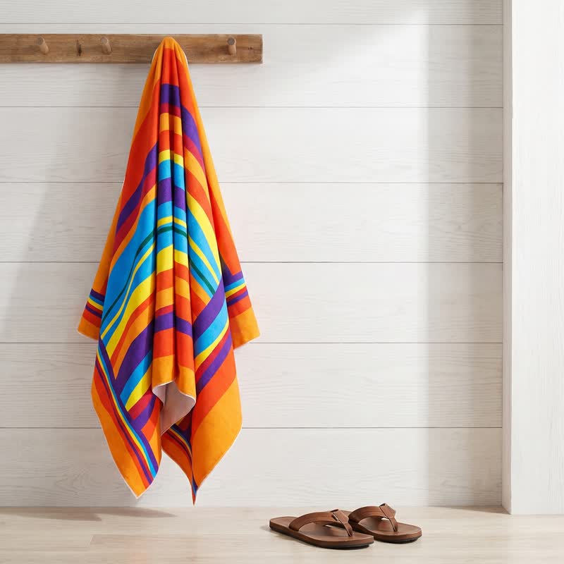 Ownkoti Rainbow Stripe Microfiber Beach Towel - image 3