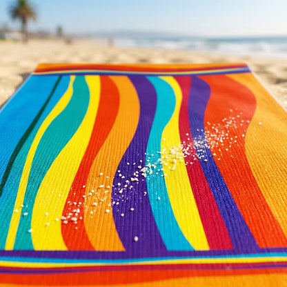 Ownkoti Rainbow Stripe Microfiber Beach Towel - image 4