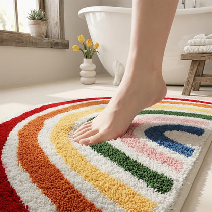 Ownkoti Rainbow Arch Faux Cashmere Bath Rug - image 5
