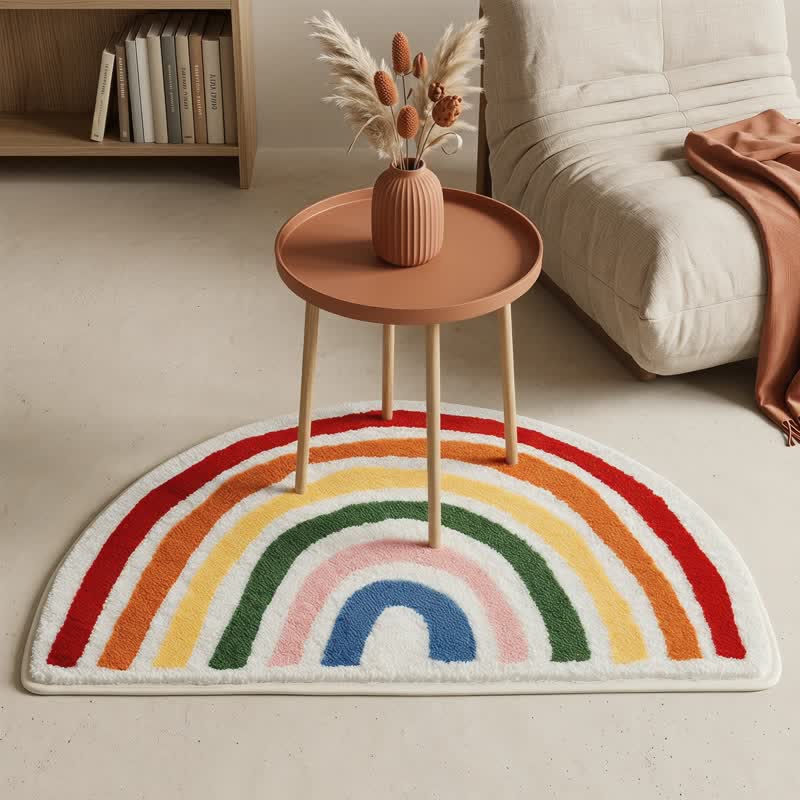 Ownkoti Rainbow Arch Faux Cashmere Bath Rug - image 1