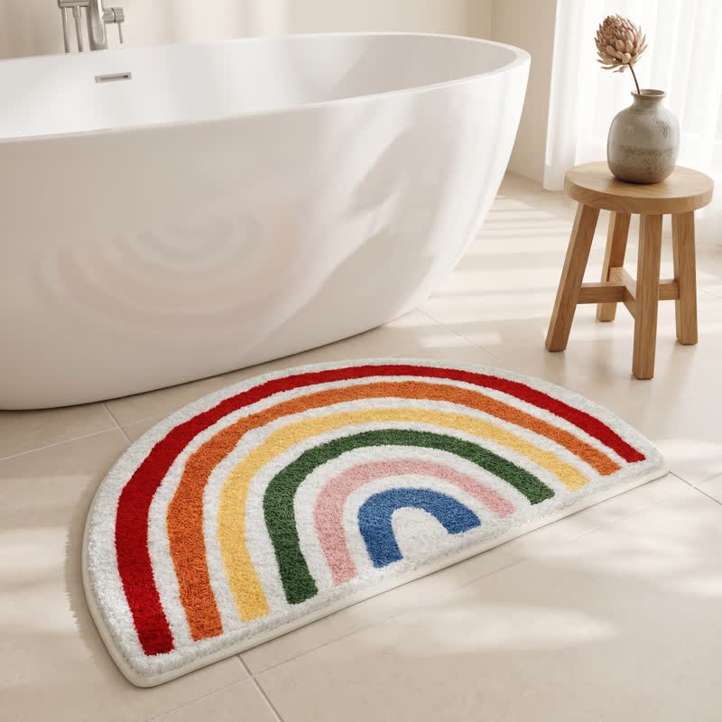 Ownkoti Rainbow Arch Faux Cashmere Bath Rug - image 3